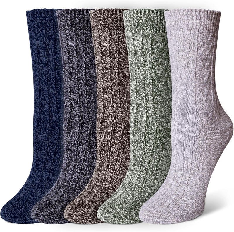 YSense Wool Socks for Women, Winter Boot Socks Stocking Stuffers Gifts for Women Warm Crew Hiking - Image 1